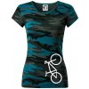 Bicykel na výšku - Dámske maskáčové tričko - S ( Petrolejová maskáč ) Bicykel na výšku - Dámske maskáčové tričko - S ( Petrolejová maskáč )