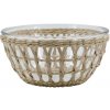 Chic Antique Sklenená misa v prútenom košíku Typha - Ø 23*11 cm - Chic Antique Chic Antique Sklenená misa v prútenom košíku Typha - Ø 23*11 cm - Chic Antique