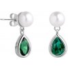 Strieborné náušnice Pure Pearl s pravou riečnou perlou Preciosa, emerald 5337 66 Strieborné náušnice Pure Pearl s pravou riečnou perlou Preciosa, emerald 5337 66