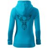 Geometria - Veľký jeleň - Mikina dámska trendy zipper s kapucňou - M ( Svetlý tyrkys ) Geometria - Veľký jeleň - Mikina dámska trendy zipper s kapucňou - M ( Svetlý tyrkys )