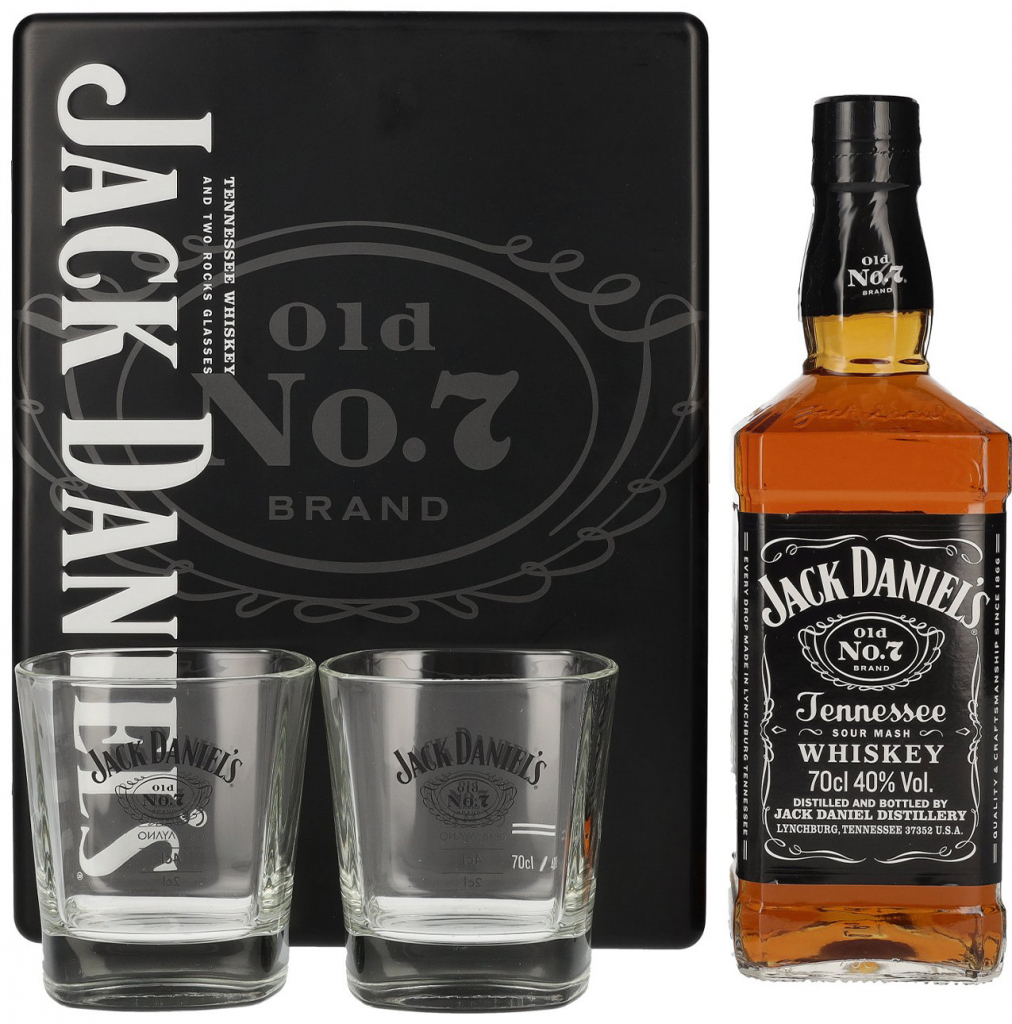 Jack Daniel\'s 40% 0,7 l (darčekové balenie 2 poháre)