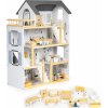 Eco Toys Domček pre bábiky so sadou 18 drevených kusov nábytku