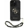 Guess PU 4G Metal Logo Strap zadný kryt pre iPhone 16 Pro Max Black