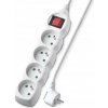 Predlžovací Kábel do zásuvky GETI 3 m, 4 ks zásuviek, biely Predlžovací Kábel do zásuvky GETI 3 m, 4 ks zásuviek, biely