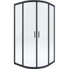 Deante Funkia, štvrťkruhový sprchový kút s posuvnými dverami 90x90 cm, výška 185cm, 5mm číre sklo, čierny profil, KYP_N51K Deante Funkia, štvrťkruhový sprchový kút s posuvnými dverami 90x90 cm, výška 185cm, 5mm číre sklo, čierny profil, KYP_N51K