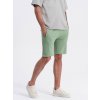 Ombre Men's knit shorts with drawstring and pockets - green kaki S Ombre 5902228937678 Ombre Men's knit shorts with drawstring and pockets - green kaki S Ombre 5902228937678