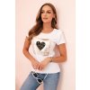 Kesi Dámska bavlnená blúzka s volánom a srdcom z kamienkov biela čierna | biela One size Kesi 5907302486677 Kesi Dámska bavlnená blúzka s volánom a srdcom z kamienkov biela čierna | biela One size Kesi 5907302486677