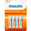 Batérie Philips Extra Zinc Chloride R6L4B/10 AA 4ks Batérie Philips Extra Zinc Chloride R6L4B/10 AA 4ks