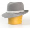 Pánsky klobúk z králičej srsti zdobený rypsovou stuhou - šedá-57/58 Pánsky klobúk z králičej srsti zdobený rypsovou stuhou - šedá-57/58