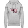 AWDis Hoodie Mikina - Dizajn s motívom - Láska a pes - Šedivá sivá - XS - Dámske AWDis Hoodie Mikina - Dizajn s motívom - Láska a pes - Šedivá sivá - XS - Dámske