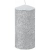 Sviečka MagicHome Vianoce, 5,5 x 12 cm, strieborná s glitrami Sviečka MagicHome Vianoce, 5,5 x 12 cm, strieborná s glitrami