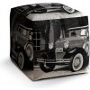 Sablio Taburet Čiernobiely veterán - 40x40x40 cm Sablio Taburet Čiernobiely veterán - 40x40x40 cm