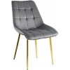 Zamatová jedálenská stolička BEATRIX LUX - sivá so zlatými nohami Zamatová jedálenská stolička BEATRIX LUX - sivá so zlatými nohami