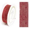 Dekoračná stuha 25mm tmavá červená so zlatým vláknom 10m Dekoračná stuha 25mm tmavá červená so zlatým vláknom 10m