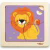 Dřevěné puzzle pro nejmenší Viga 4 ks Lev Dřevěné puzzle pro nejmenší Viga 4 ks Lev