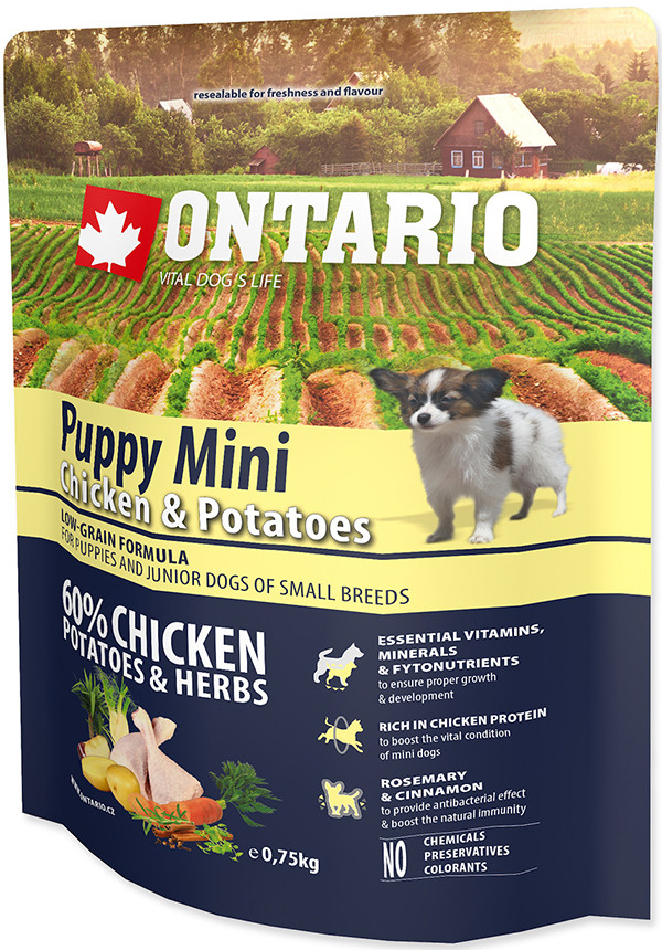 Ontario Puppy Mini Chicken & Potatoes & Herbs 0,75 kg