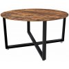 Okrúhly konferenčný stolík, stolík do obývačky, rustikálny hnedý, čierny Okrúhly konferenčný stolík, stolík do obývačky, rustikálny hnedý, čierny