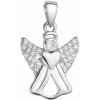 Strieborný prívesok anjel so zirkónmi biely 14027.1 Strieborný prívesok anjel so zirkónmi biely 14027.1