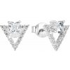 Strieborné náušnice pecka so zirkónom biely trojuholník 11150.1 Strieborné náušnice pecka so zirkónom biely trojuholník 11150.1