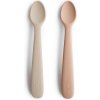 Mushie Dvojbalenie silikónových lyžičiek blush shifting sand