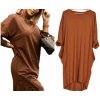 Fashionweek Pohodlné Teplákové šaty, tunika trubka + náhrdelník OVERSIZE MS01 Farba: Camel, Veľkosť: Universal Fashionweek Pohodlné Teplákové šaty, tunika trubka + náhrdelník OVERSIZE MS01 Farba: Camel, Veľkosť: Universal
