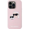 Karl Lagerfeld Double Heads silikónový kryt s MagSafe pre iPhone 15 Pro - ružový 3666339256869