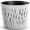 PROSPERPLAST Kvetináč 15,8cm SANDY ROUND ECO WOOD DSR160W-S449W biely plastový PROSPERPLAST Kvetináč 15,8cm SANDY ROUND ECO WOOD DSR160W-S449W biely plastový
