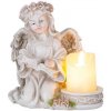 Dekorácia MagicHome, Anjel s knihou a sviečkou, 1xLED, polyresin, na hrob, 17,5x12x17,5 cm Dekorácia MagicHome, Anjel s knihou a sviečkou, 1xLED, polyresin, na hrob, 17,5x12x17,5 cm