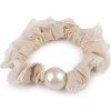 Gumička do vlasov / náramok s perlou a čipkou - 1 ks 1 béžová svetlá Gumička do vlasov / náramok s perlou a čipkou - 1 ks 1 béžová svetlá