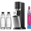 SodaStream Duo Titan Promo-Pack výrobník sody, 2 skleněné láhve, 1 plastová láhev, bombička s CO2, černý