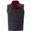 James & Nicholson pánska softshellová vesta JN1128 Ocelově šedá červená