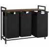 Triediaci kôš na bielizeň 3×38 l so stolíkom, čierny/hnedý Triediaci kôš na bielizeň 3×38 l so stolíkom, čierny/hnedý