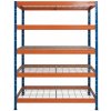 Majster Regál Kovové regály RIVET PRO 252x120x45 oceľová mriežka 5 úrovní modro-oranžová, Modrá/Oranžová Majster Regál Kovové regály RIVET PRO 252x120x45 oceľová mriežka 5 úrovní modro-oranžová, Modrá/Oranžová