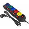Predlžovací kábel s uzemnením, 5 zásuviek, s vypínačmi, 1,5 m, viacfarebný. Predlžovací kábel s uzemnením, 5 zásuviek, s vypínačmi, 1,5 m, viacfarebný.