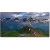 Foto obraz sklo tvrzené vrcholy hôr 100x50 cm Foto obraz sklo tvrzené vrcholy hôr 100x50 cm