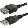 Logo USB predlžovačka (2.0), USB A samec - USB A samica, 1.8m, čierna, blister Logo USB predlžovačka (2.0), USB A samec - USB A samica, 1.8m, čierna, blister