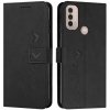 Peňaženkové kožené puzdro Skin Feel Heart na Motorola Moto E20 / E30 / E40 - Čierna Peňaženkové kožené puzdro Skin Feel Heart na Motorola Moto E20 / E30 / E40 - Čierna