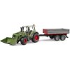 Bruder 2182 Traktor Fendt Vario 211 s čelním nakladačem a sklápěcím přívěsem Bruder 2182 Traktor Fendt Vario 211 s čelním nakladačem a sklápěcím přívěsem