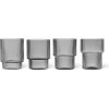 Ferm LIVING Poháre na vodu Ripple dymové 4 x 200 ml Ferm LIVING Poháre na vodu Ripple dymové 4 x 200 ml