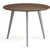 Konferenčný stôl PRIMO VIBE, priemer 100 cm, sivostrieborná podnož, orech Konferenčný stôl PRIMO VIBE, priemer 100 cm, sivostrieborná podnož, orech
