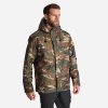 Bunda Solognac hrejivá nepremokavá 100 maskáčová Woodland khaki Bunda Solognac hrejivá nepremokavá 100 maskáčová Woodland khaki