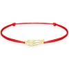 Blink-Blink Červený šnúrkový náramok so zlatým príveskom ANJELSKE KRÍDLO 6316ZCeG