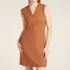 Icebreaker Women Merino 200 Granary Sleeveless V Neck Dress Dusty Clay