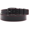 Black Hand pánsky kožený opasok 091-98 čierny + červené štepovanie