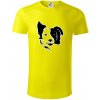 Border kólia obrys hlavy - Tričko z organickej bavlny - XL ( Citrónová ) Border kólia obrys hlavy - Tričko z organickej bavlny - XL ( Citrónová )