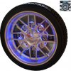 Nástenné hodiny tvar pneumatika 36 cm - modré LED podsvietenie Nástenné hodiny tvar pneumatika 36 cm - modré LED podsvietenie