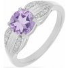 Nefertitis Prsteň strieborný s brazílskym ametystom a zirkónmi Ag 925 026068 BRAME - 57 mm (US 8), 3,1 g Nefertitis Prsteň strieborný s brazílskym ametystom a zirkónmi Ag 925 026068 BRAME - 57 mm (US 8), 3,1 g