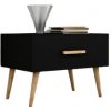 Bývaj s nami SK, Nočný stolík KAJA 1D čierny LTD,masív Bývaj s nami SK, Nočný stolík KAJA 1D čierny LTD,masív