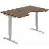 Hobis Pracovný stôl Motion Ergo, PO, 2S, 140x70,5-120,5x90 cm, orech/sivá Hobis Pracovný stôl Motion Ergo, PO, 2S, 140x70,5-120,5x90 cm, orech/sivá