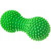 TULLO Masážny valček a rehabilitačná loptička Duoball 15,5cm Zelený